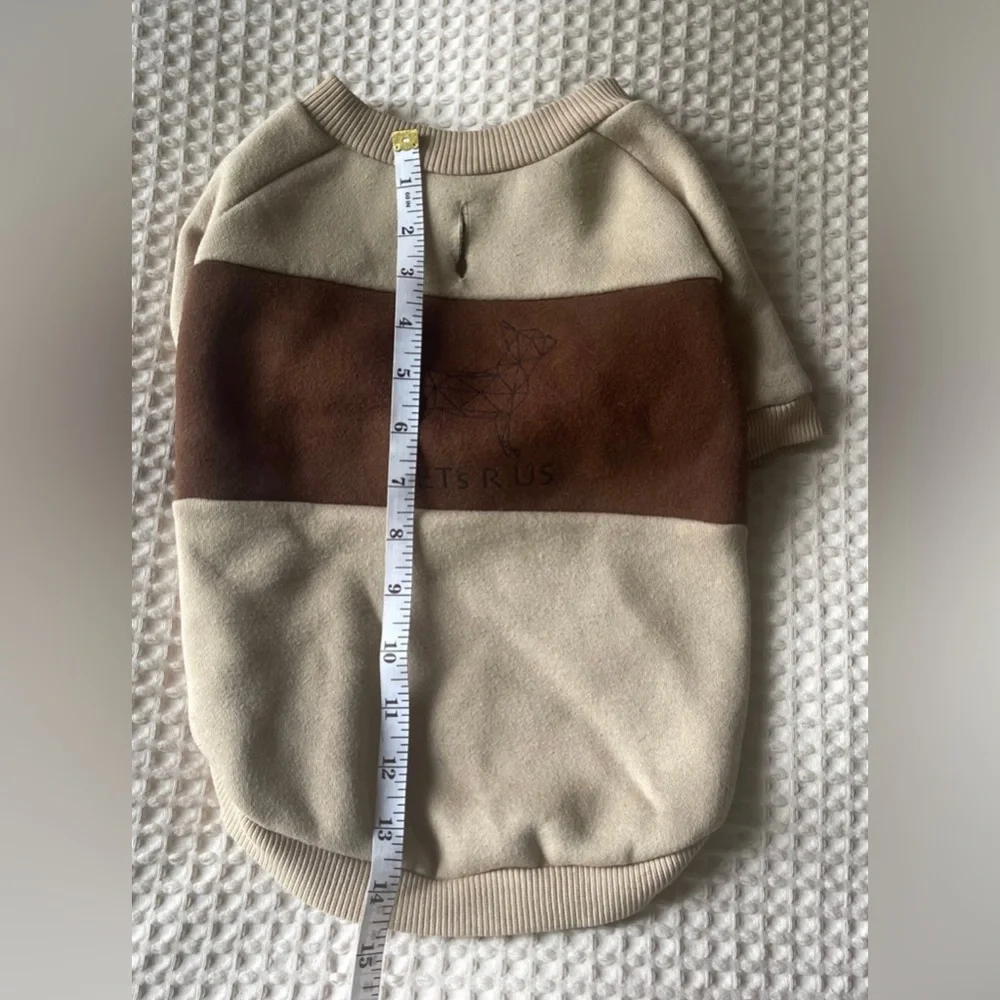 PETsRUS Dog sweater sweatshirt beige brown 100% cotton natural